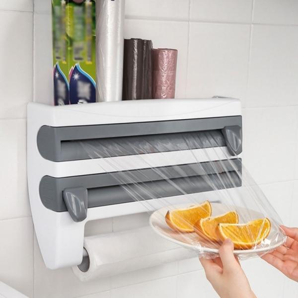 다기능 랩핑기 호일 랩 컷팅기 키친타올걸이 다용도 거치대 홀더 수납용품