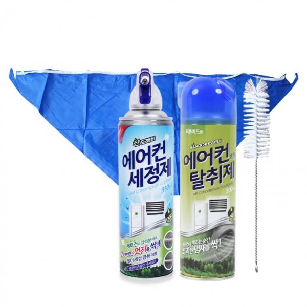 에어컨청소풀세트 셀프청소 클리닝백 청소브러취 세정제 탈취제 청소도구