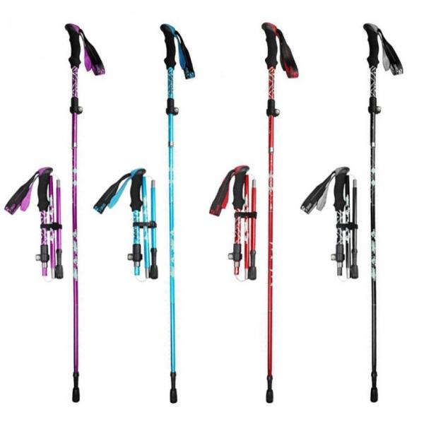 접이식 4단등산스틱 1P 등산 지팡이 지지대 폴대 백패킹 트레일런 듀랄루민 파우치포함