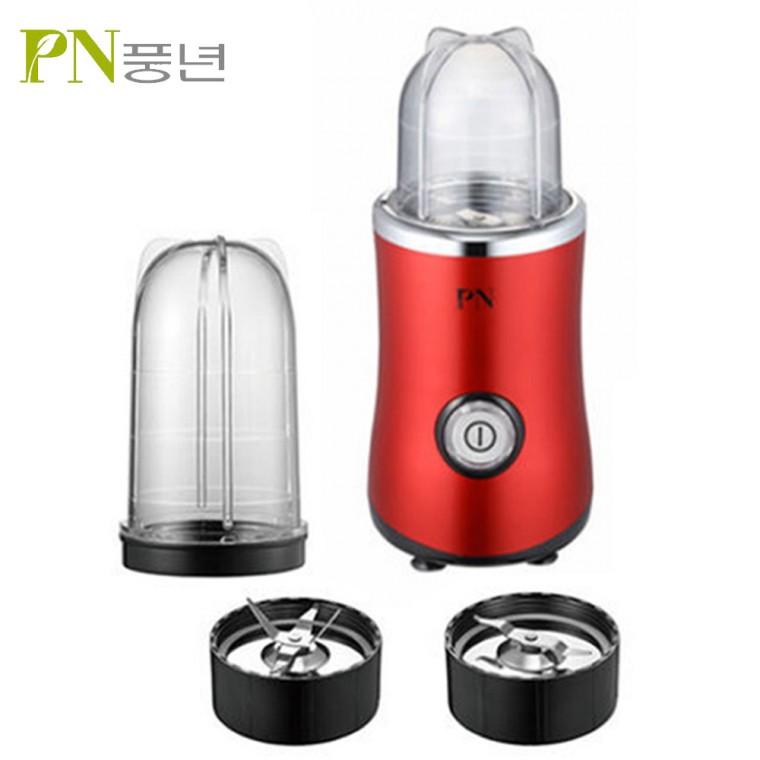 PN풍년 버튼식 미니 믹서기 PMMKA-380R 1.4L/350W 가정용 다용도 블렌더 소형 분쇄기 쥬서 일자/십자칼날