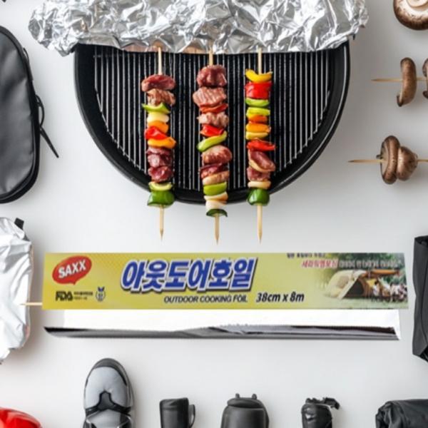 삼아 아웃도어 캠핑 호일 38cmx8m 두꺼운 바베큐용