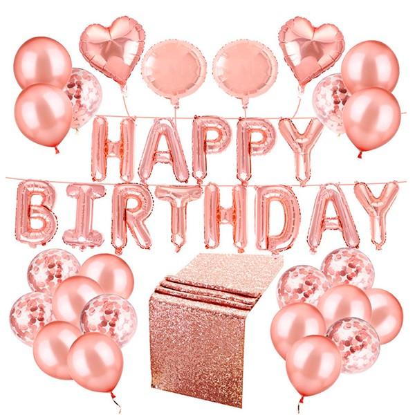 파티용품 로즈골드 생일 종합혼합풍선 셋트