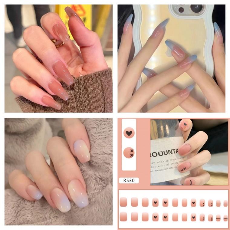 반투명 셀프 네일케어 붙이는 젤 네일 스티커 패디큐어 네일팁 아트재료 세트