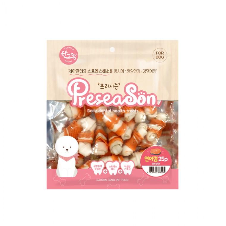 프리시즌 딩고껌 강아지껌 2.5인치 연어 25p