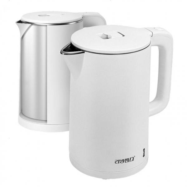 리빙센스 안전 이중단열 스텐 무선 전기포트 2L