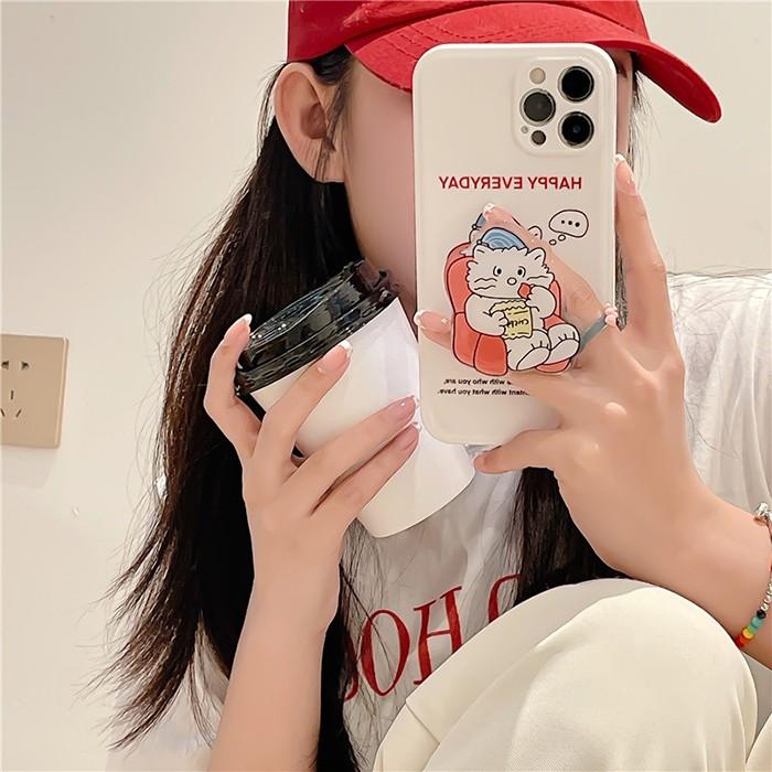 감자칩먹는 고양이 캐릭터 스마트톡 케이스 아이폰12 아이폰13