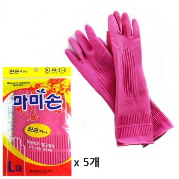 왼손 마미손장갑 대 5개 왼쪽장갑 고무장갑 한쪽장갑 설거지장갑 한손장갑