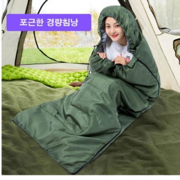 캠핑 보온성 아웃도어 방수 경량 포근 침낭 사계절 캠핑 사계절 군용 침낭