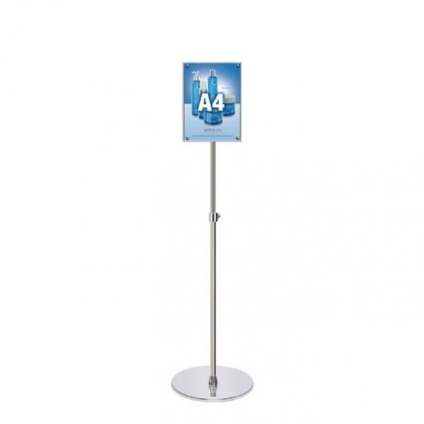 포스터 스탠드 광고 안내판 무여백 자석형 원형크롬A4