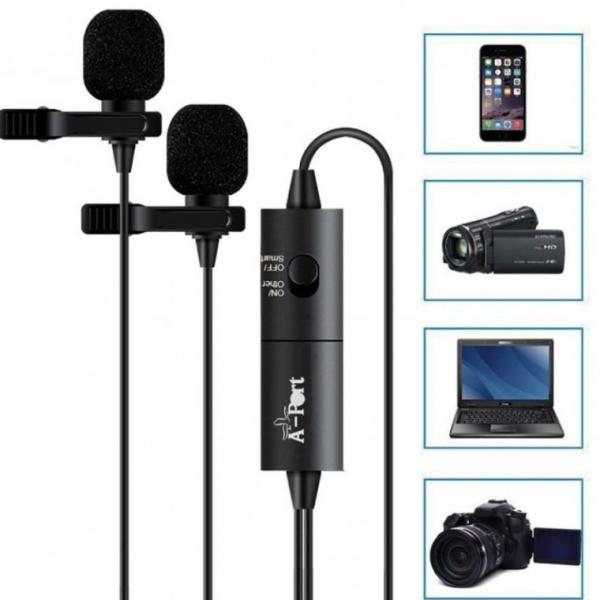 라이브 마이크로폰 듀얼 콘덴서 마이크 핀마이크