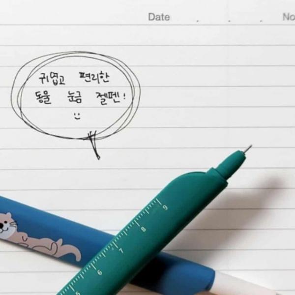 눈금 젤펜 24개입 판촉볼펜 캐릭터펜
