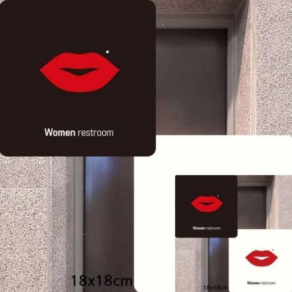 Women restroom1 부착형 안내판 18x18cm 매장표시판 안내문구