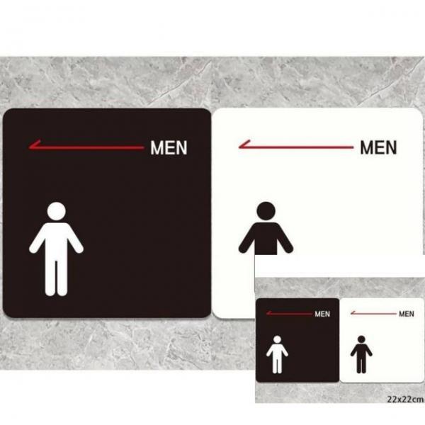 MEN 왼쪽화살표2 부착형 안내판 22x22cm 도어사인 표시판