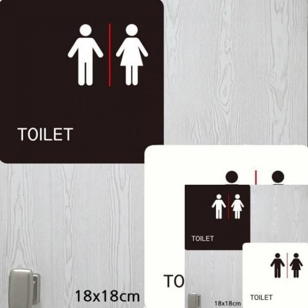 TOILET2 부착형 안내판 18x18cm 안내문구 싸인물