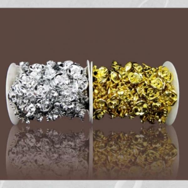 체인 구슬(장미) 금색 원구슬체인줄 체인비즈