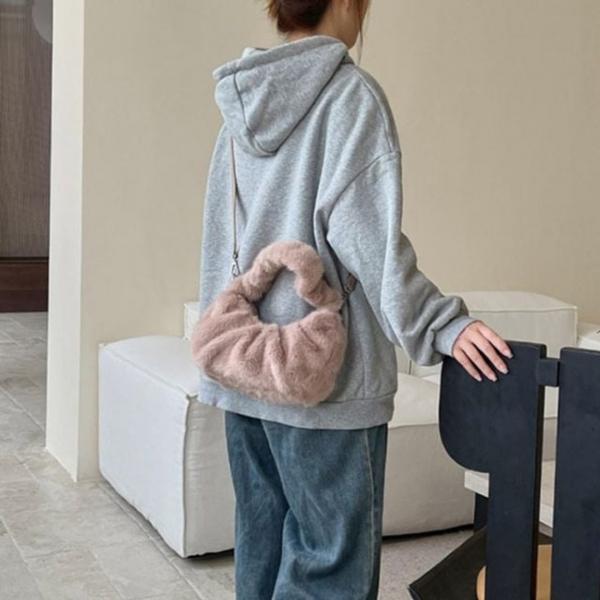 셔링 퍼 미니 토트백 포근한 겨울 러블리 데일리 가방