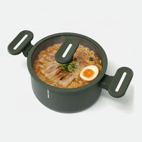 IH 인덕션겸용 세라믹코팅 양수냄비 18cm 라면냄비 예쁜냄비