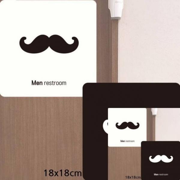 Men restroom1 부착형 안내판 18x18cm 안내표시 매장표시판