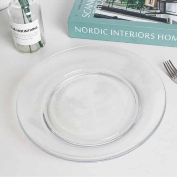 원형 유리 접시 대 26cm 월남쌈접시 빵접시