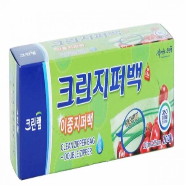이중 지퍼백 22cm x 25cm 20매입 투명지퍼파우치 포장지퍼백