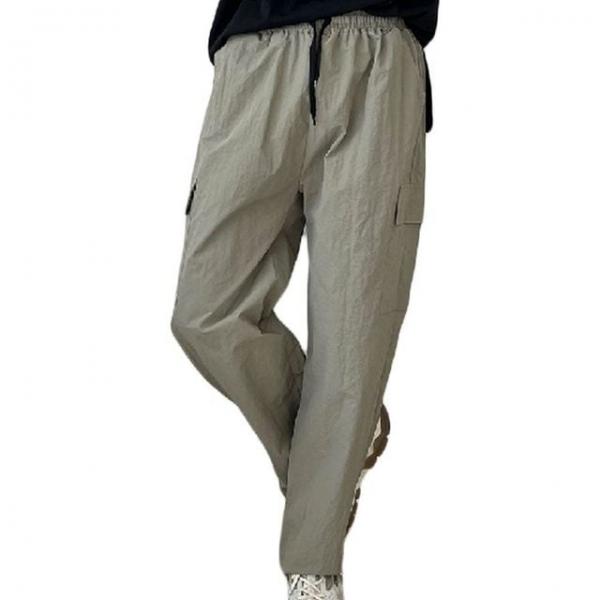 남성 패션 와이드 팬츠 나일론 포켓 카고 밴딩 바지