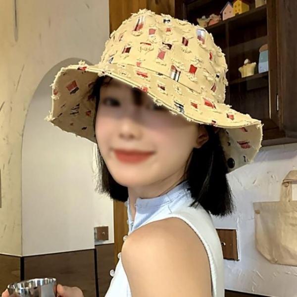 준캡 빈티지체크 면벙거지 사계절 여성 여자 모자 버킷햇