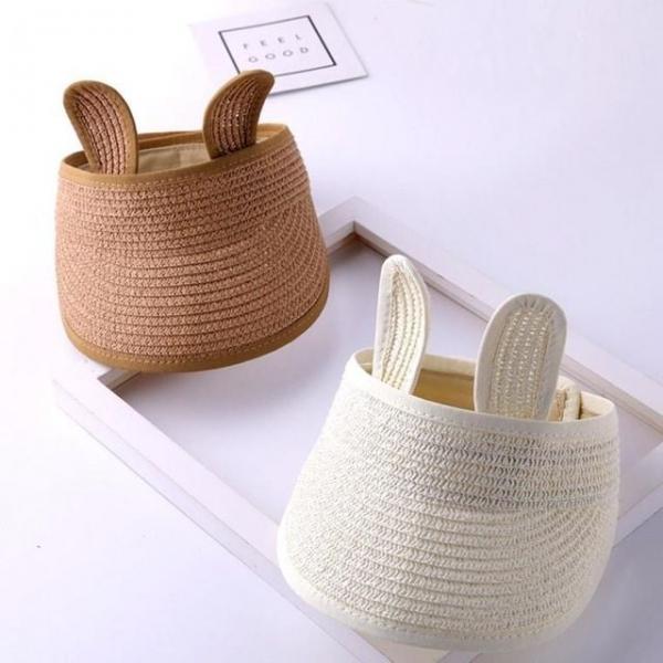 준캡 유아 아동 어린이 토끼밀짚돌돌이 썬캡 모자 봄 여름 가을 자외선차단 귀여운모자