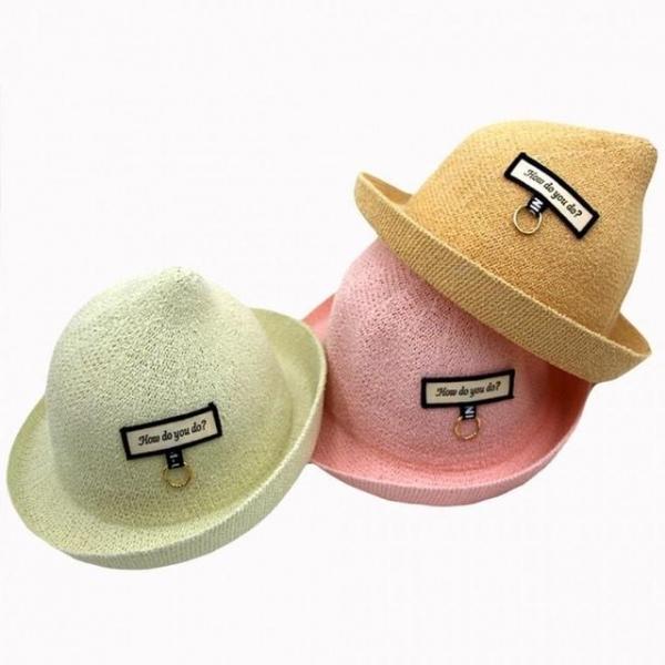 준캡 유아 아동 어린이 아기 HOW DO YOU DO 밀짚모자 봄 여름 가을 자외선차단 귀여운모자