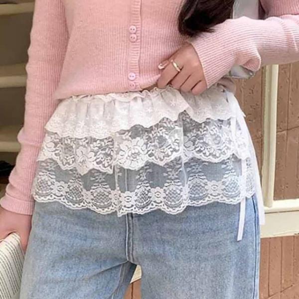 레이어드 레이스 랩 레이어드스커트 하얀레이스 포인트레이스