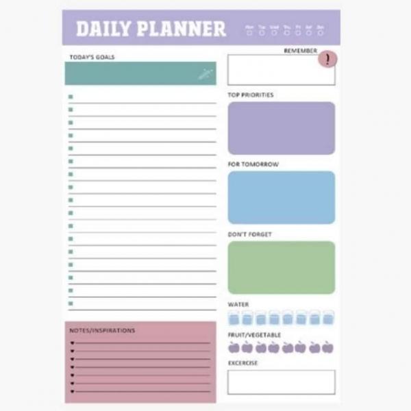 플래너 A5 사각메모지 일일시간계획표 데일리플래너