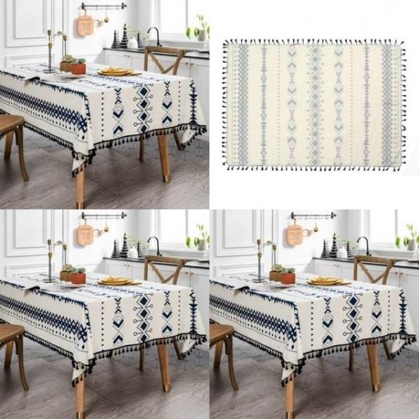 태슬 식탁보 140x100cm 베이직 예쁜사각식탁보 파티식탁보