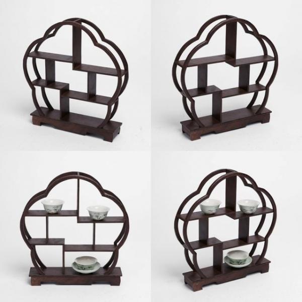 매화 찻잔 다관 장식장 30x30cm 다기진열장 카페인테리어