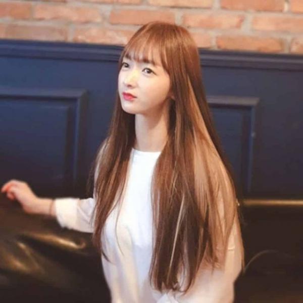 스트레이트 에쉬핑크 긴생머리가발 여성가발 붙임머리