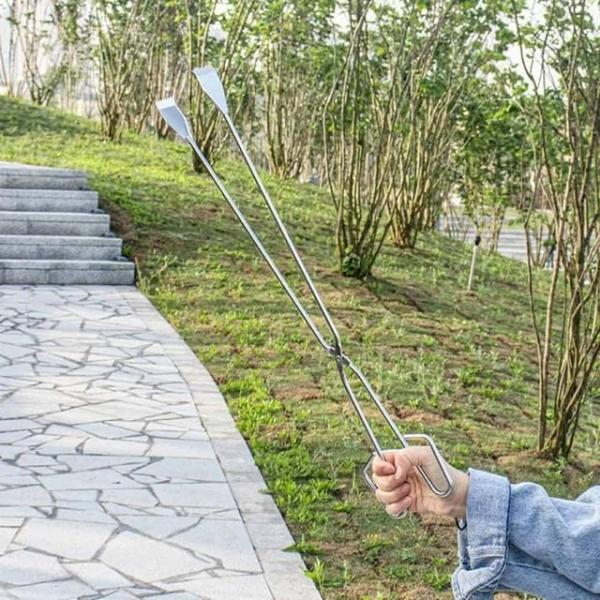 바베큐 숯집게 55cm 나무집게 바비큐집게 스테인리스집게