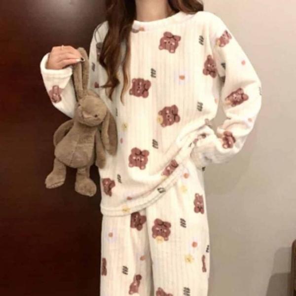 여자 극세사 잠옷 겨울잠옷 여자홈웨어 여자수면잠옷