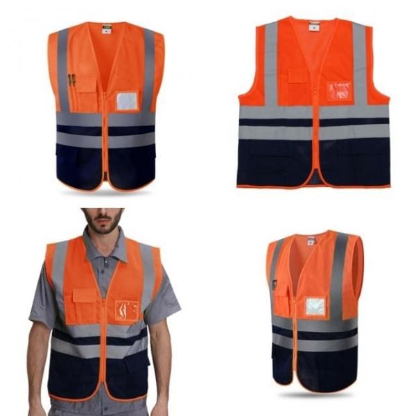 360도 야광 반사 메쉬 안전조끼 오렌지 XL 배달조끼 형광안전조끼