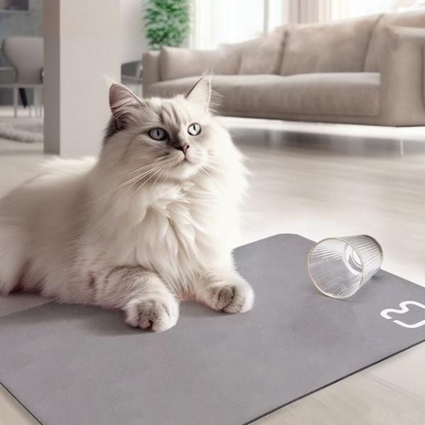 규조토 식기매트 60x40cm 부엉이 그레이  강아지식기매트규조토 강아지규조토