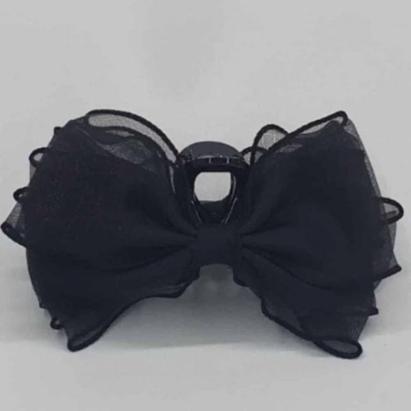 왕리본 헤어집게핀 블랙 쉬폰리본핀 올림머리핀 머리핀