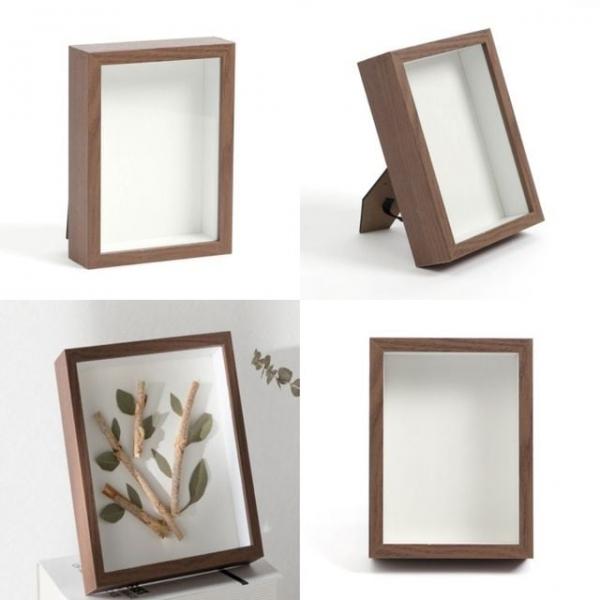 3D 입체 관액자 5x7 다크우드 말린꽃보관 탁상액자