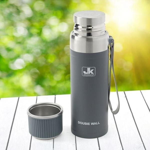 이중스텐 진공 보온병 750ml 그레이 냉온텀블러 티텀블러