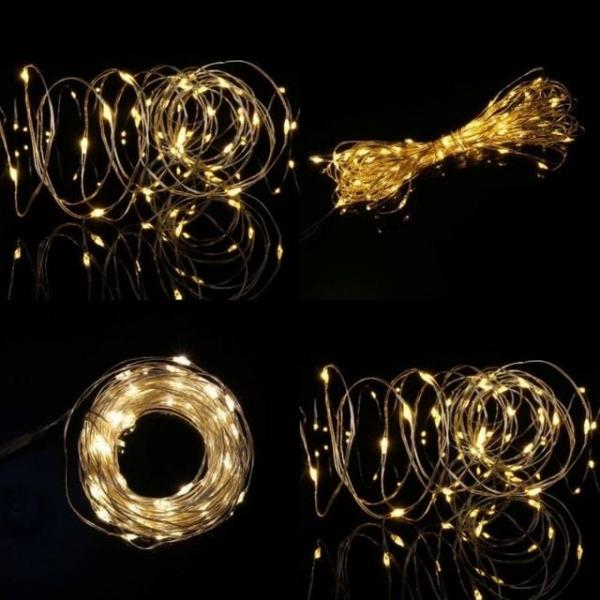 USB 100구 LED 드럼 와이어 전구10M 웜색 크리스마스조명 LED줄조명