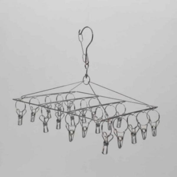 스텐 빨래집게 사각 미니건조대 20구 원룸건조대 양말건조대 베란다빨래걸이