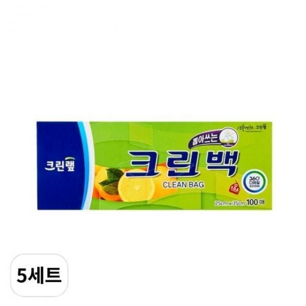 크린랲 위생백 25cm x 35cm 중 100매입 5세트 크린랩