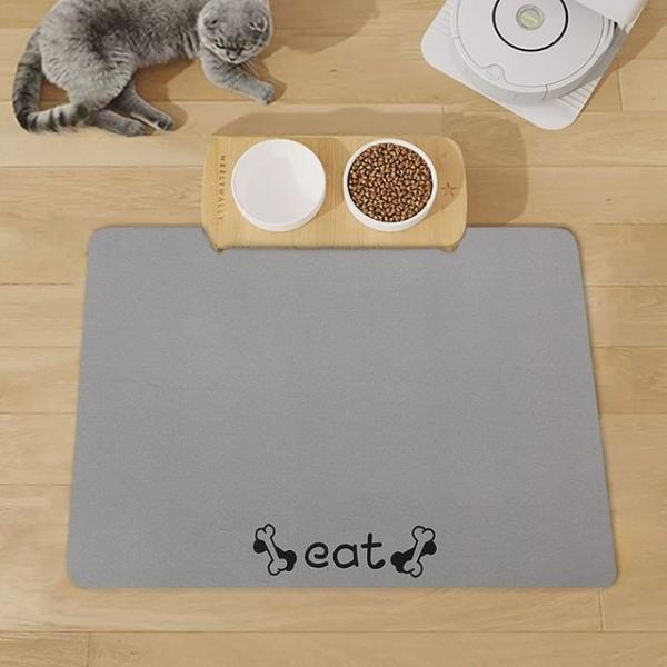 규조토 식기매트 90x60cm 뼈다귀 그레이  강아지규조토매트 강아지식탁