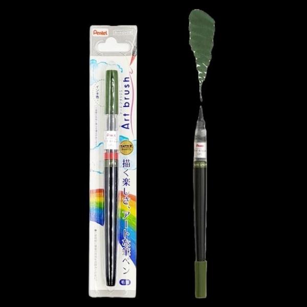 캘리그라피 붓펜 올리브그린 그림붓펜 드로잉붓펜