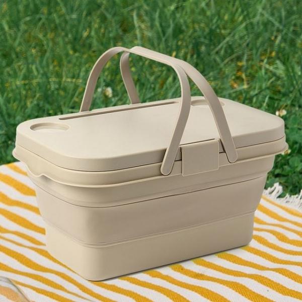 2in1 캠핑 테이블 폴딩박스 베이지 접이식수납함 접이식박스