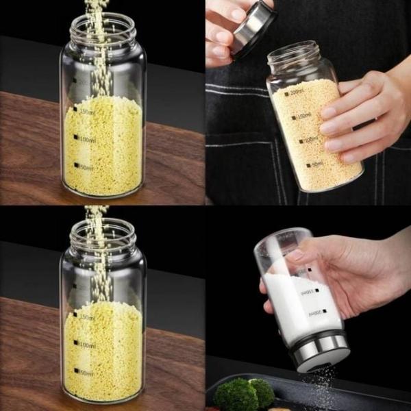 내열유리 눈금 양념통 250ml 소금후추통 조미료병
