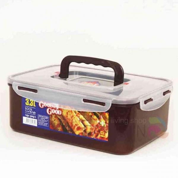 핸들 밀폐용기 3.3L 김장용기 냉동실정리 보관반찬통 냉장고정리용기 식품용기