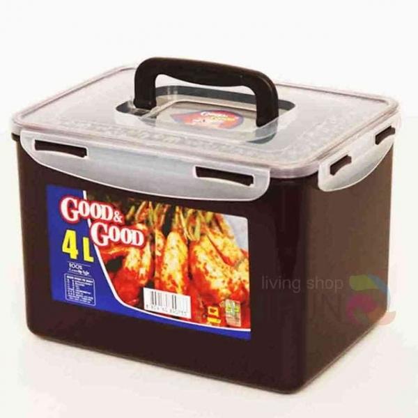 핸들 밀폐용기 4L 야채보관통 투명용기 플라스틱통 냉장고정리 냉장고반찬통