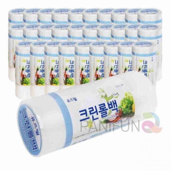 비닐롤백 2000매 30개 롤위생팩 일회용비닐 항균비닐 비닐팩 일회용비닐백